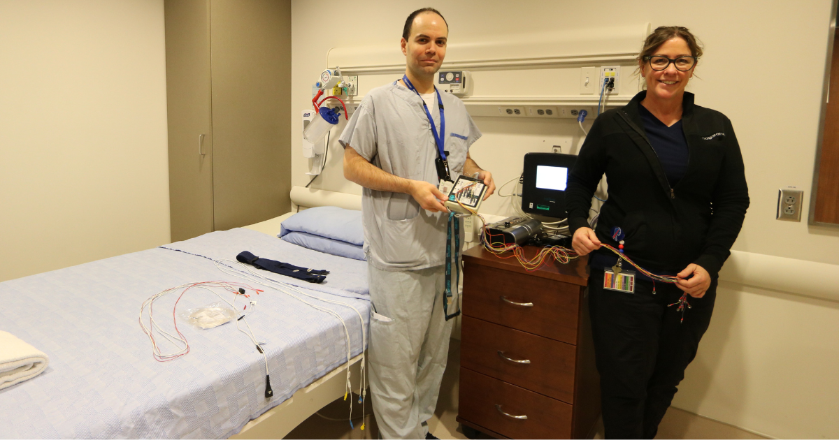 Left to right, Respiratory Therapists John Chirico and Cally Adams.
