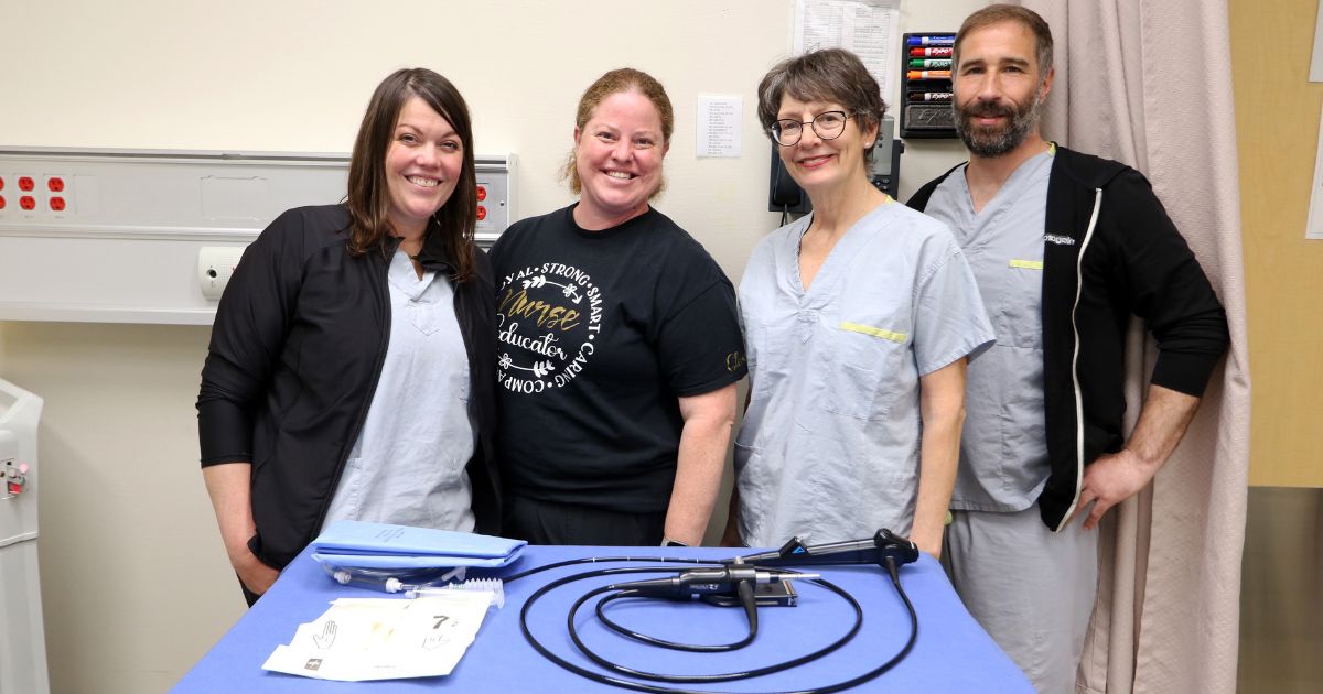 Registered Practical Nurse, Health Educator Gloria Jansz, Urologist Dr. Dianne Heritz and Registered Practical Nurse Jamey Rivet are grateful for the amazing new equipment